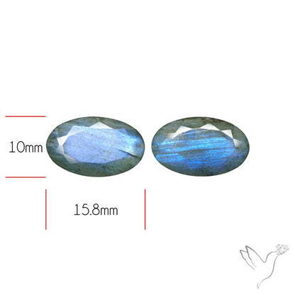 Faceted Blue Labradorite Pair