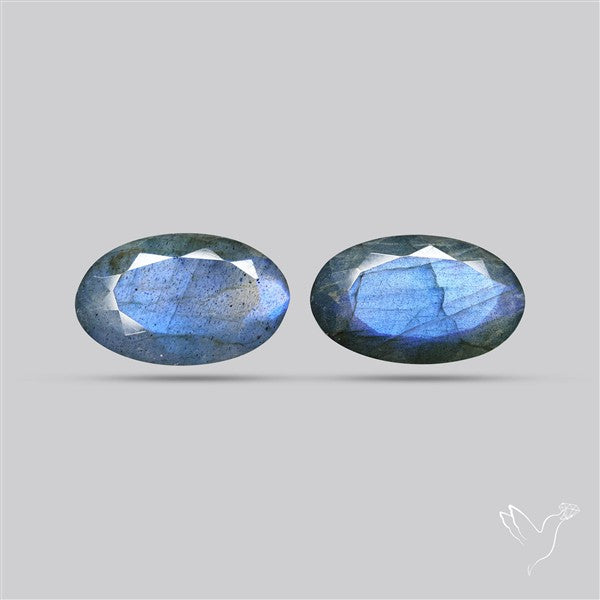 Faceted Blue Labradorite Pair