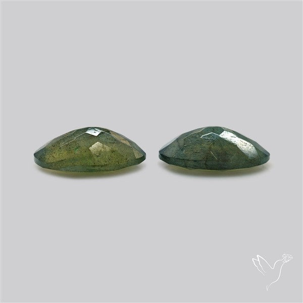 Faceted Blue Labradorite Pair