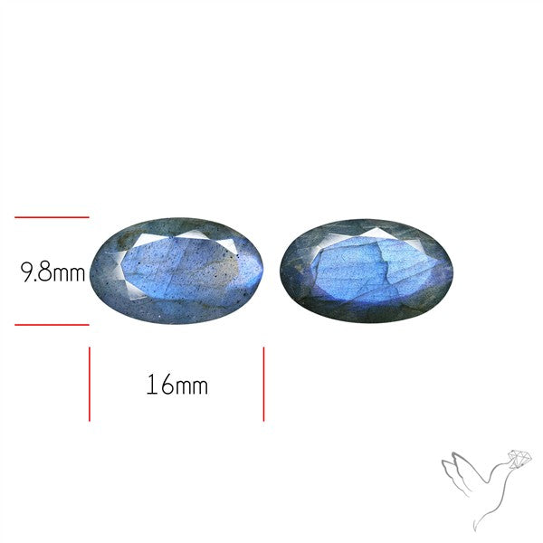 Faceted Blue Labradorite Pair