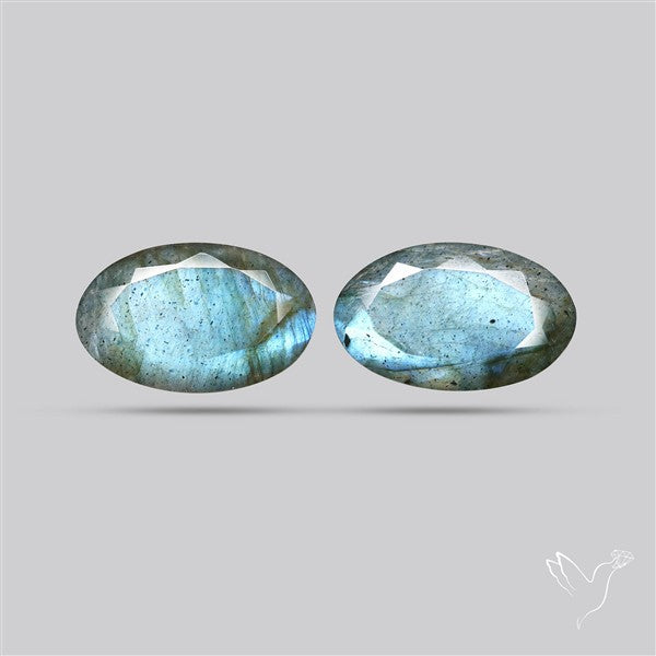Faceted Blue Labradorite Pair