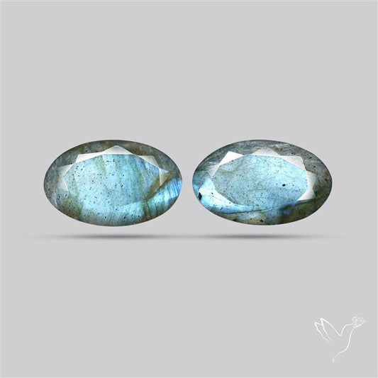 Faceted Blue Labradorite Pair