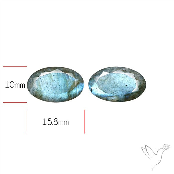 Faceted Blue Labradorite Pair