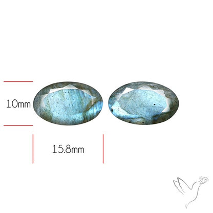Faceted Blue Labradorite Pair