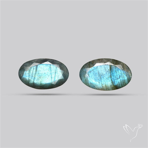 Faceted Blue Labradorite Pair