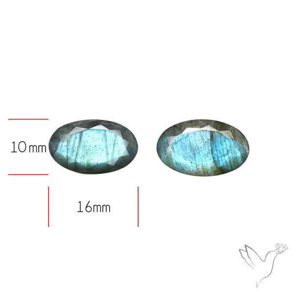Faceted Blue Labradorite Pair