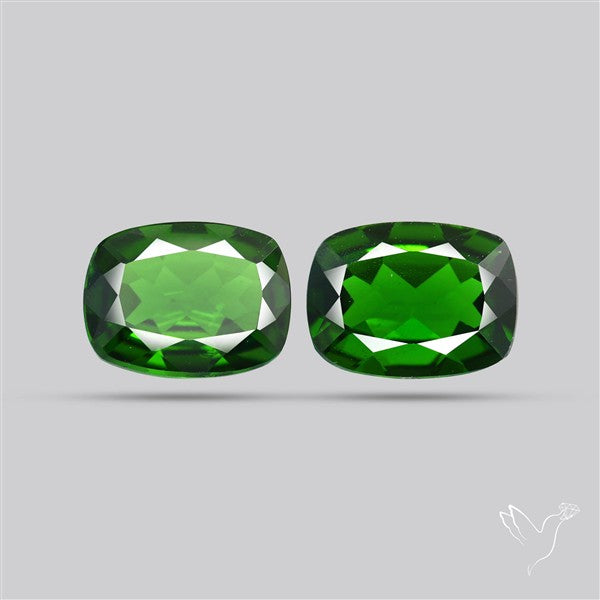 Chrome Diopside Natural Deep Green Pair Faceted AAA Fine Gemstone