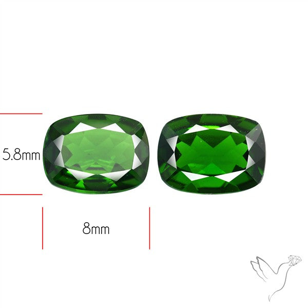 Chrome Diopside Natural Deep Green Pair Faceted AAA Fine Gemstone