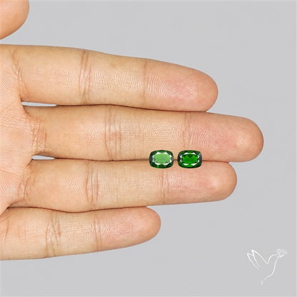 Chrome Diopside Natural Deep Green Pair Faceted AAA Fine Gemstone