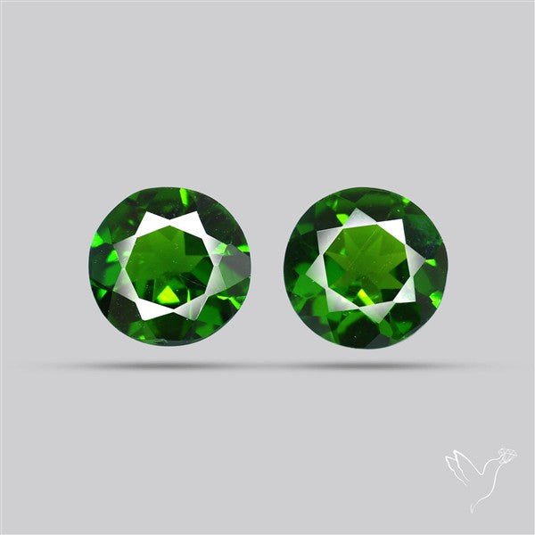 Chrome Diopside Natural Deep Green Pair Faceted AAA Fine Gemstone