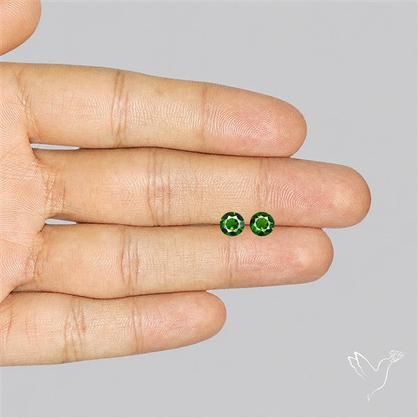 Chrome Diopside Natural Deep Green Pair Faceted AAA Fine Gemstone