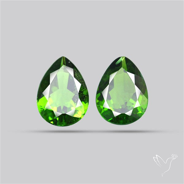 Chrome Diopside Natural Deep Green Pair Faceted AAA Fine Gemstone