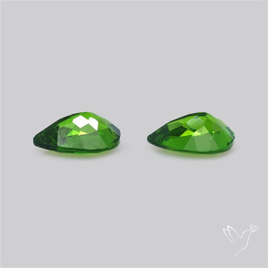 Chrome Diopside Natural Deep Green Pair Faceted AAA Fine Gemstone