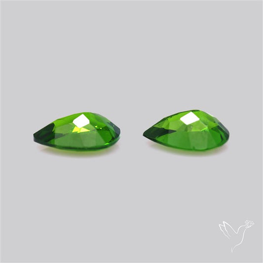 Chrome Diopside Natural Deep Green Pair Faceted AAA Fine Gemstone
