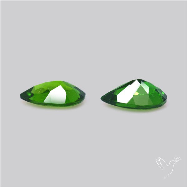Chrome Diopside Natural Deep Green Pair Faceted AAA Fine Gemstone