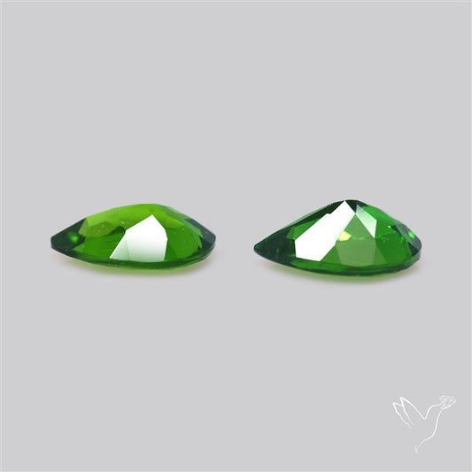 Chrome Diopside Natural Deep Green Pair Faceted AAA Fine Gemstone