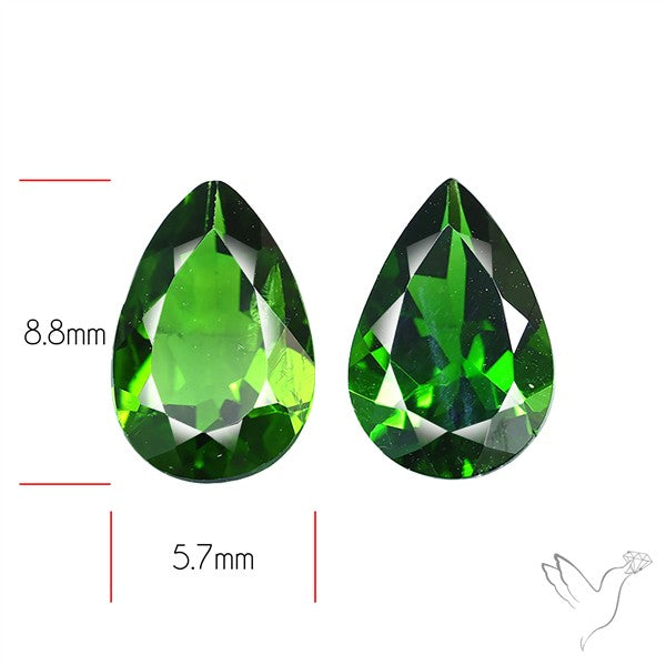 Chrome Diopside Natural Deep Green Pair Faceted AAA Fine Gemstone