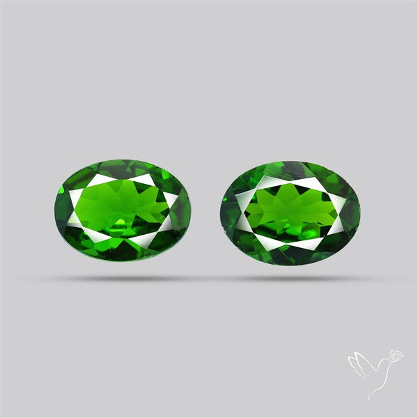 Chrome Diopside Natural Deep Green Pair Faceted AAA Fine Gemstone