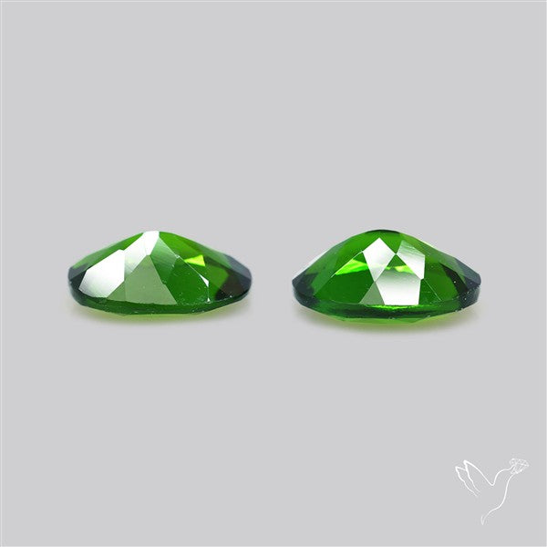 Chrome Diopside Natural Deep Green Pair Faceted AAA Fine Gemstone