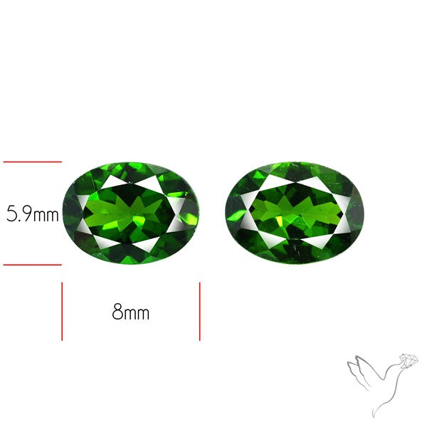Chrome Diopside Natural Deep Green Pair Faceted AAA Fine Gemstone