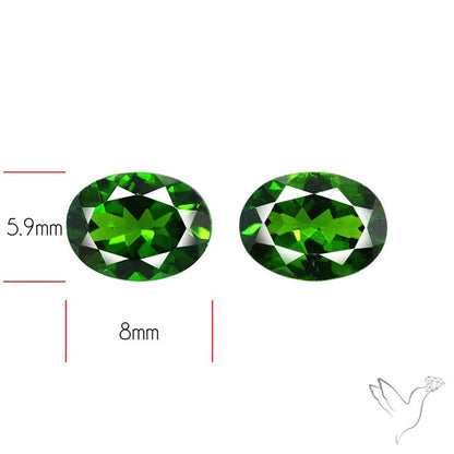 Chrome Diopside Natural Deep Green Pair Faceted AAA Fine Gemstone