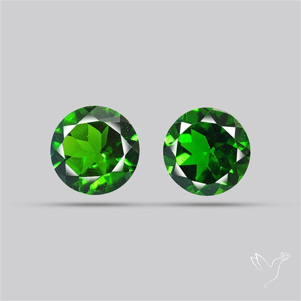 Chrome Diopside Natural Deep Green Pair Faceted AAA Fine Gemstone