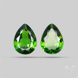 Chrome Diopside Natural Deep Green Pair Faceted AAA Fine Gemstone