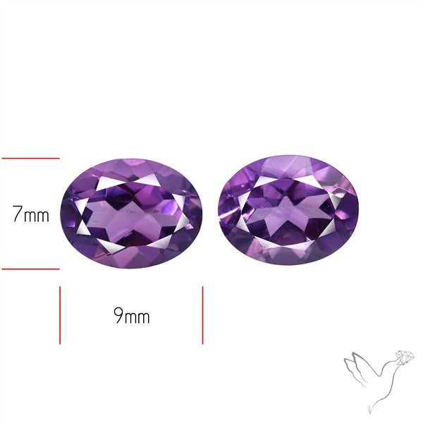 Faceted Fine Amethyst Pair