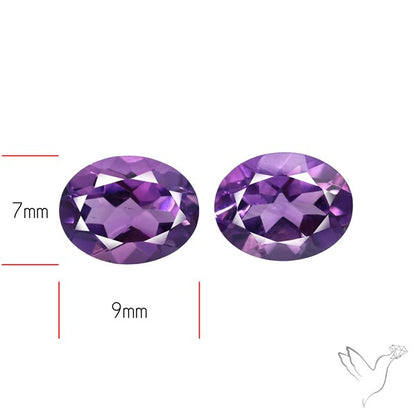 Faceted Fine Amethyst Pair