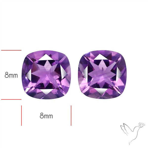 Faceted Fine Amethyst Pair