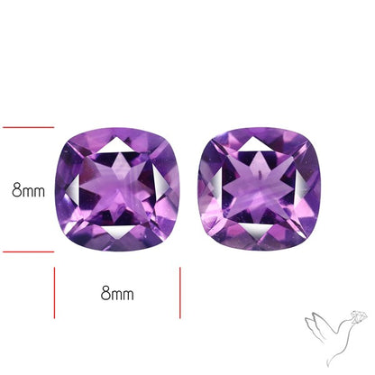 Faceted Fine Amethyst Pair