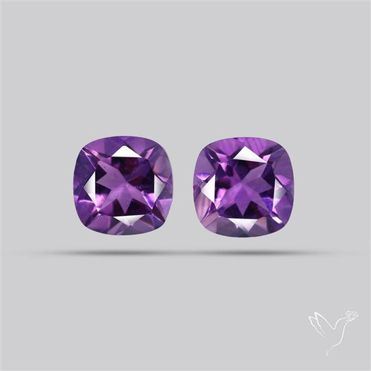 Faceted Fine Amethyst Pair