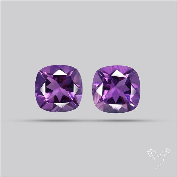 Faceted Fine Amethyst Pair