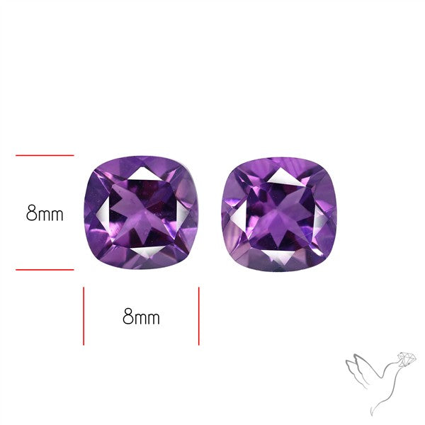 Faceted Fine Amethyst Pair