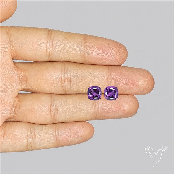 Faceted Fine Amethyst Pair