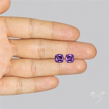 Faceted Fine Amethyst Pair