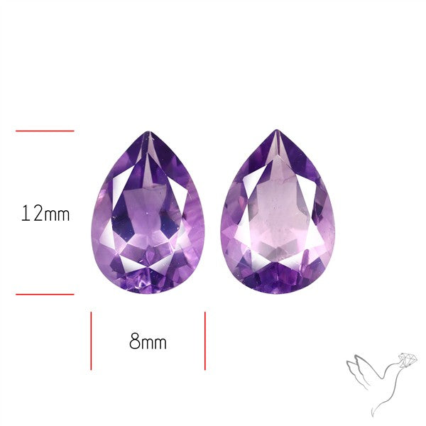 Faceted Fine Amethyst Pair