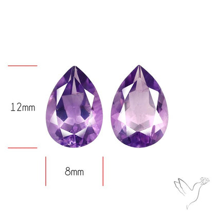 Faceted Fine Amethyst Pair