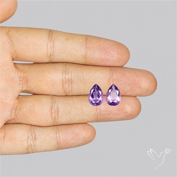 Faceted Fine Amethyst Pair