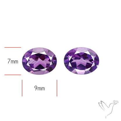 Faceted Fine Amethyst Pair