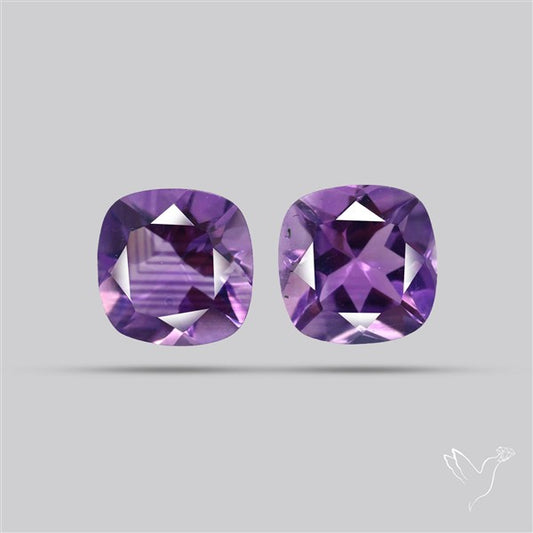 Faceted Fine Amethyst Pair