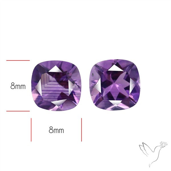 Faceted Fine Amethyst Pair