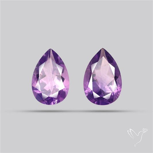 Faceted Fine Amethyst Pair
