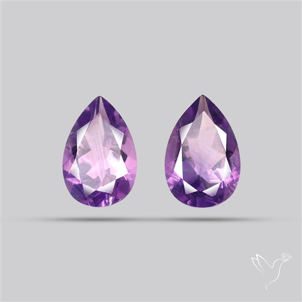 Faceted Fine Amethyst Pair