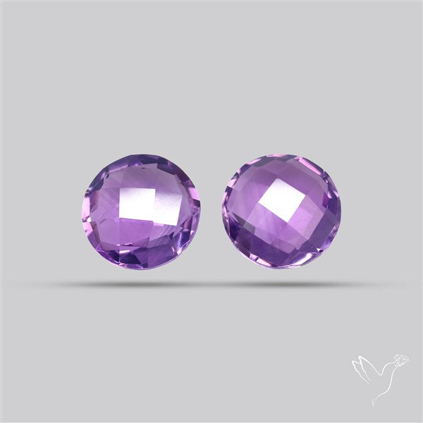 Faceted Fine Amethyst Pair