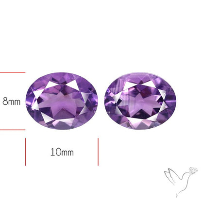 Faceted Fine Amethyst Pair