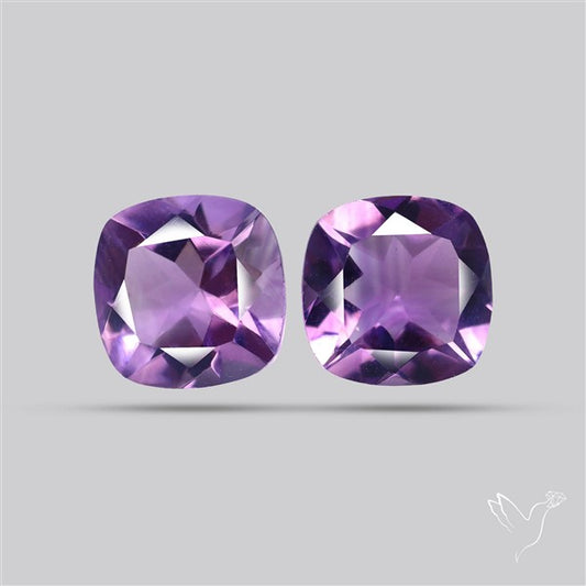 Faceted Fine Amethyst Pair