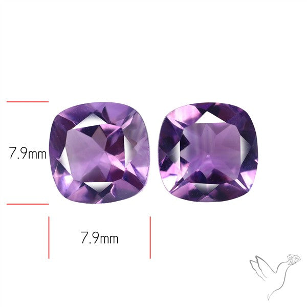 Faceted Fine Amethyst Pair