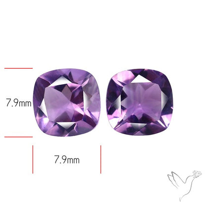 Faceted Fine Amethyst Pair