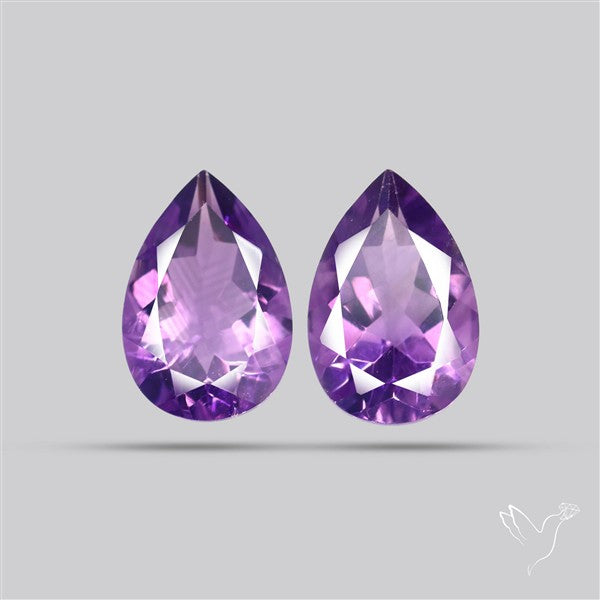 Faceted Fine Amethyst Pair